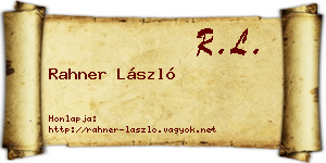 Rahner László névjegykártya